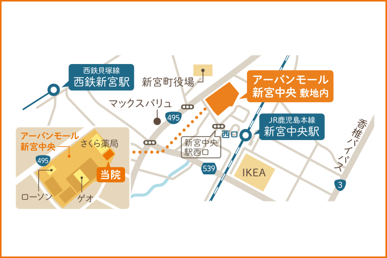 新宮メンタルクリニックの地図